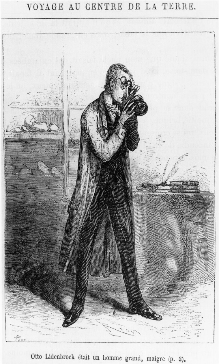 Professor Otto Lidenbrock, illustrasjon fra 