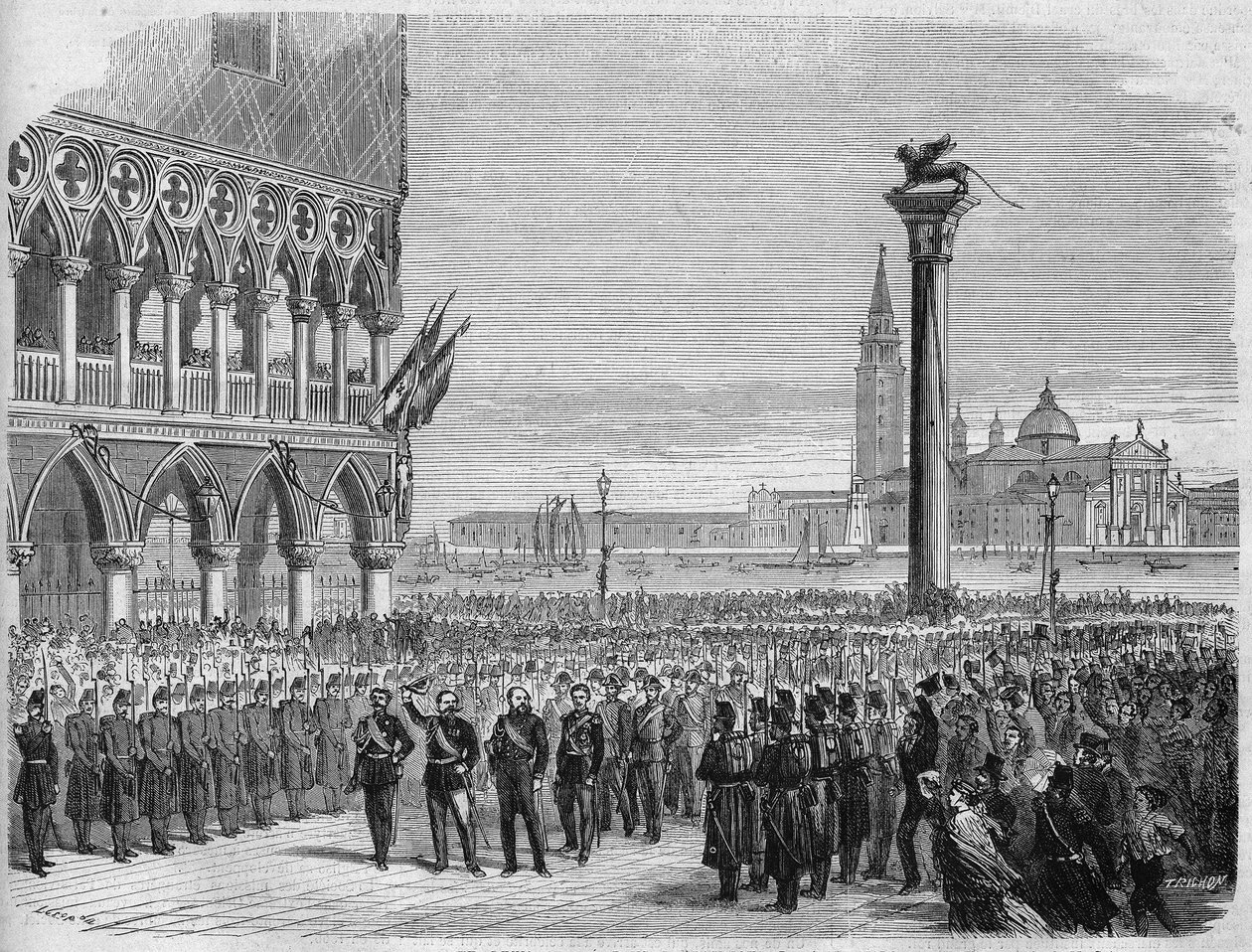 The King of Italy Victor Emmanuel II (Victor Emmanuel) (Vittorio Emanuele) in Venice on St. Mark
