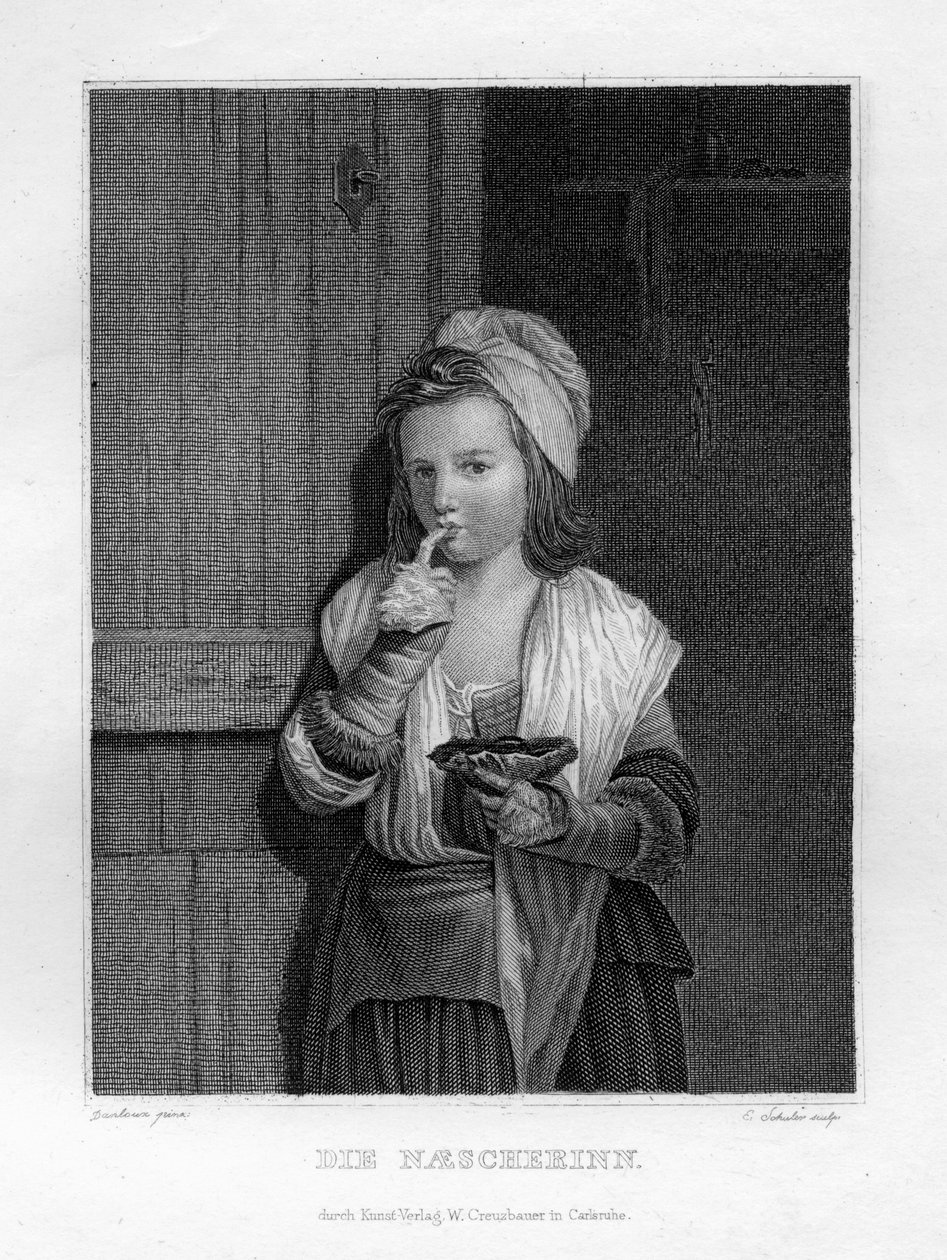 Jente spiser, c1833 av Edouard Schuler
