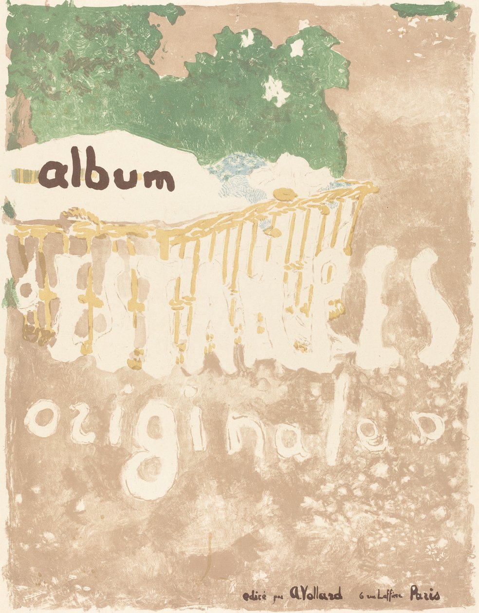 En baby i en kurv utendørs (Original Prints Album Cover) av Edouard Vuillard