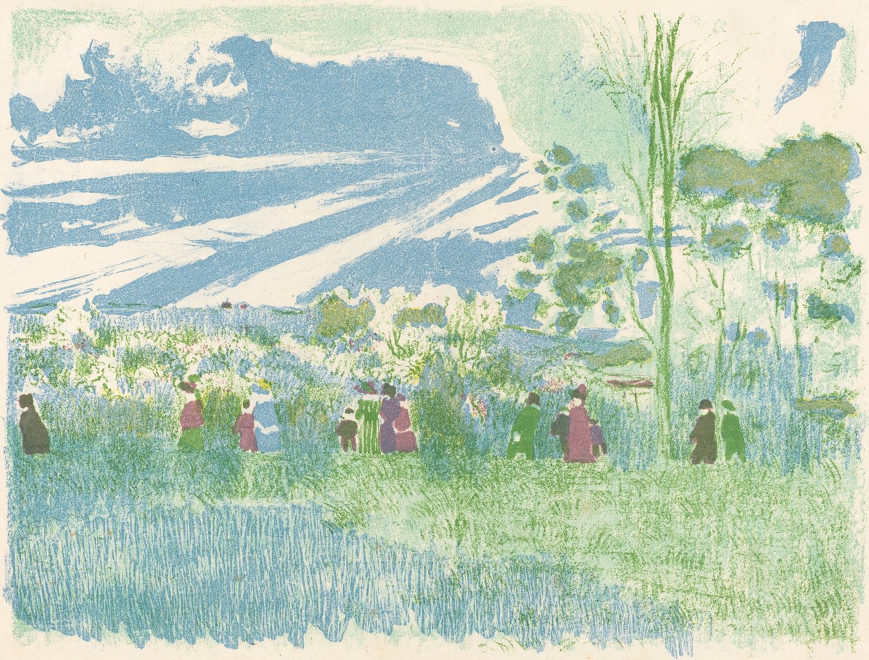 På tvers av landet (A travers champs) av Edouard Vuillard
