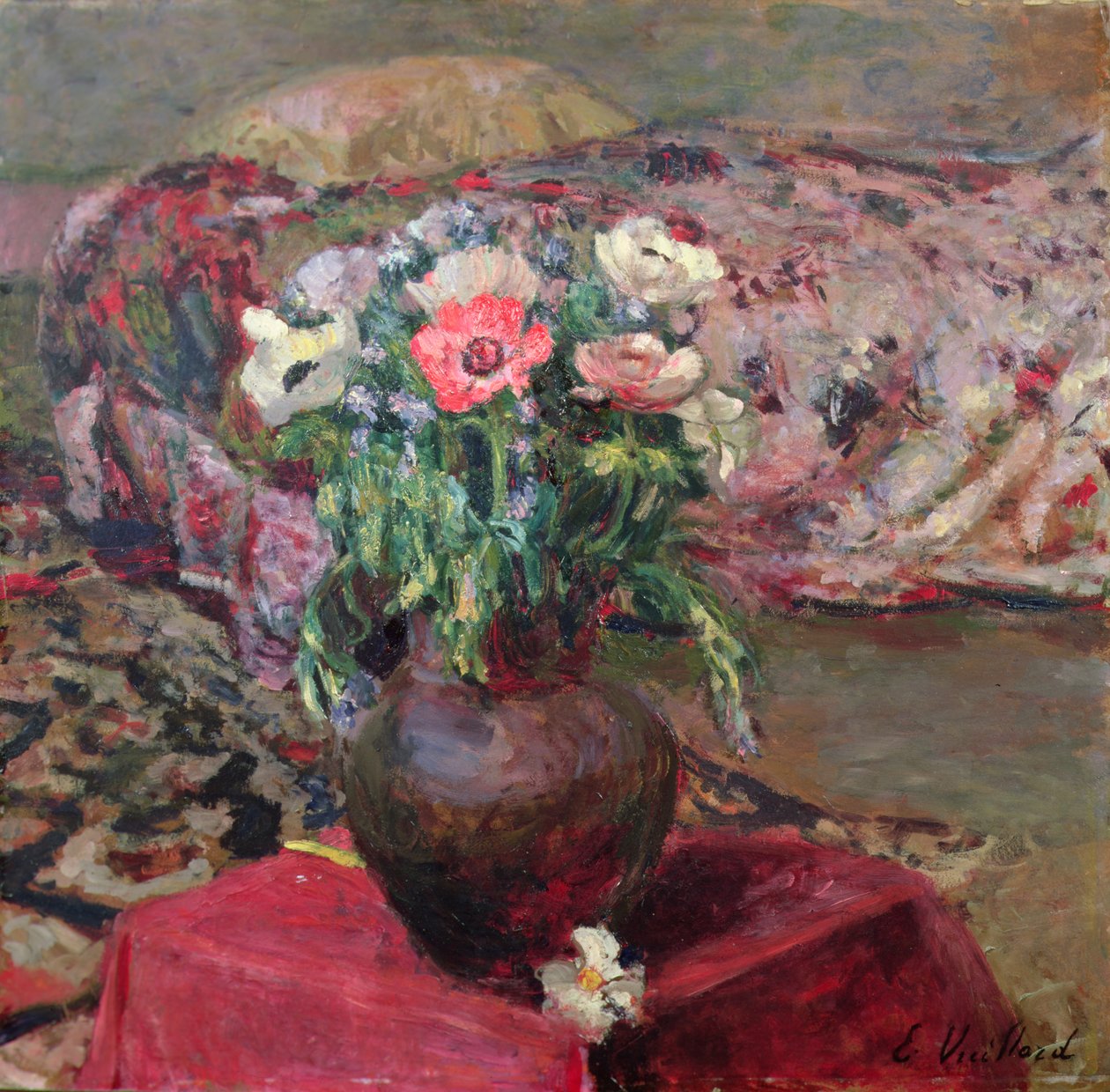 Anemoner (olje på lerret) av Edouard Vuillard