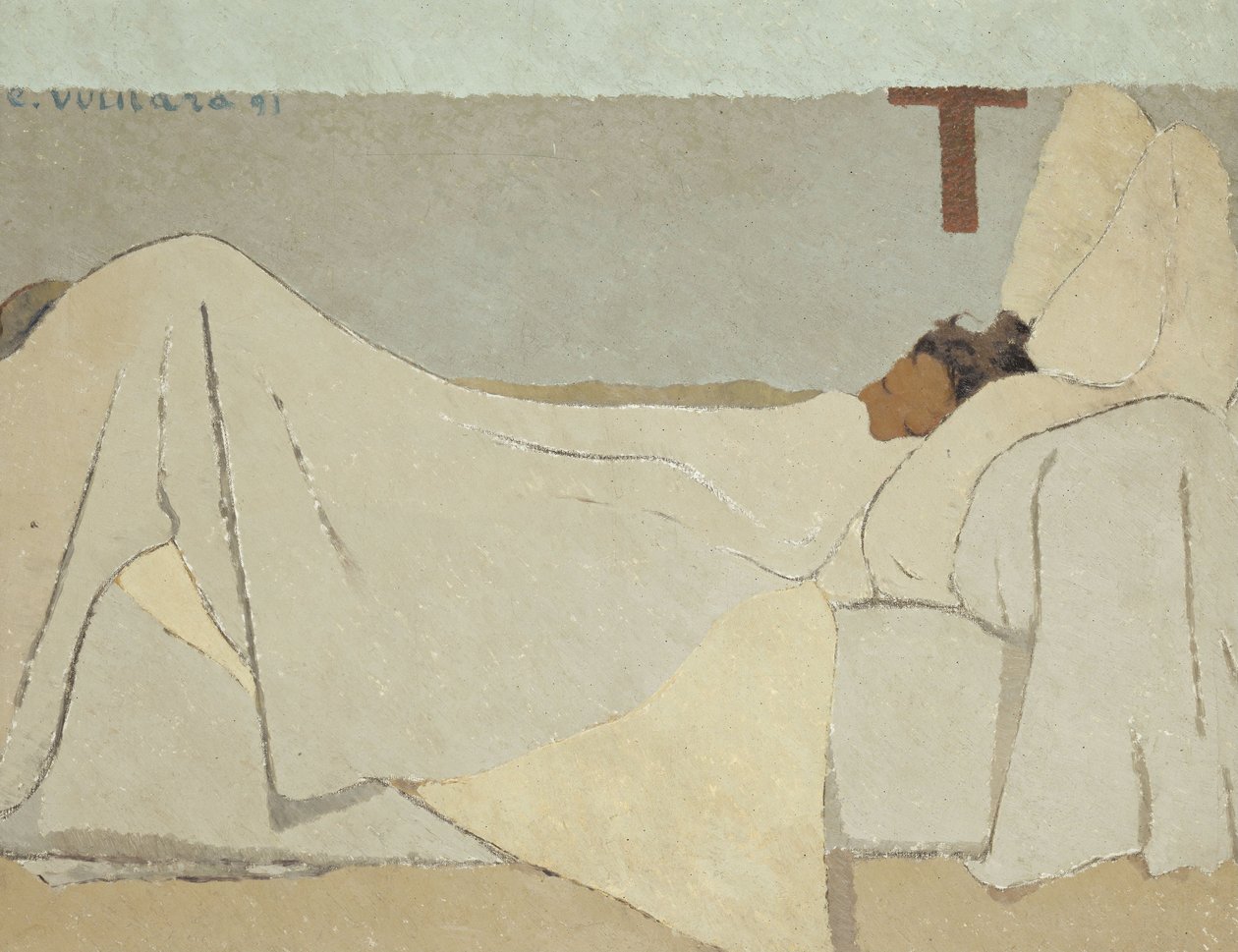 Au lit i sengen, 1891 av Edouard Vuillard