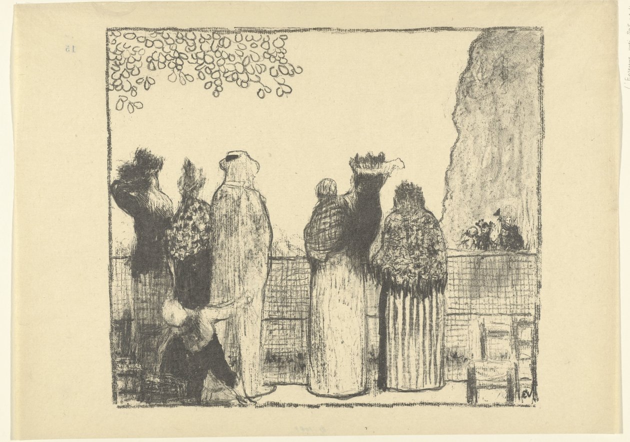 Besøkende i Tuileriehagen i Paris Les Tuileries Croquis L