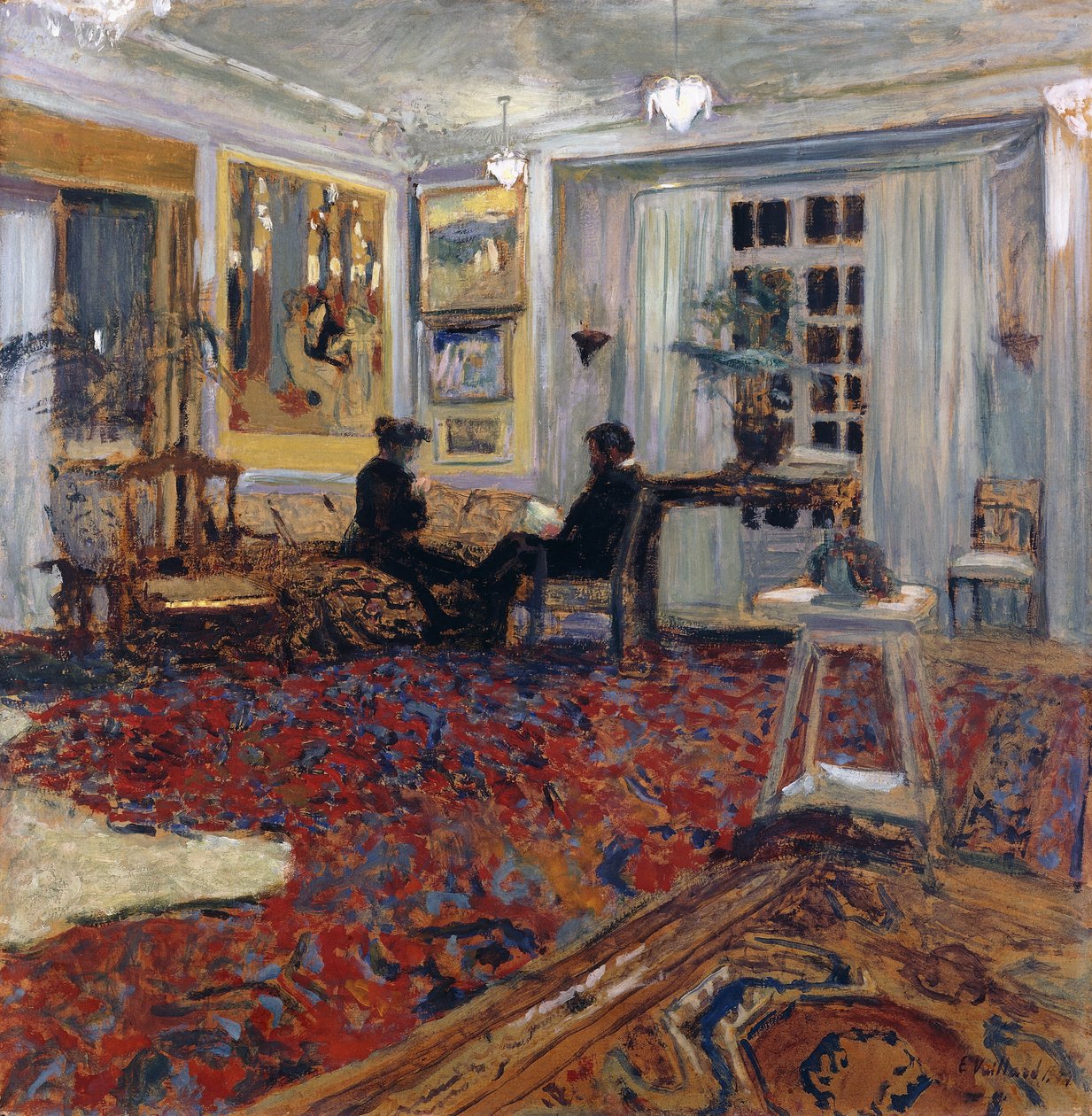 Chat på Fontaines: Mr og Mrs Arthur Fontaine; Chat på Fontaines: Monsieur og Madame Arthur Fontaine, 1904 av Edouard Vuillard