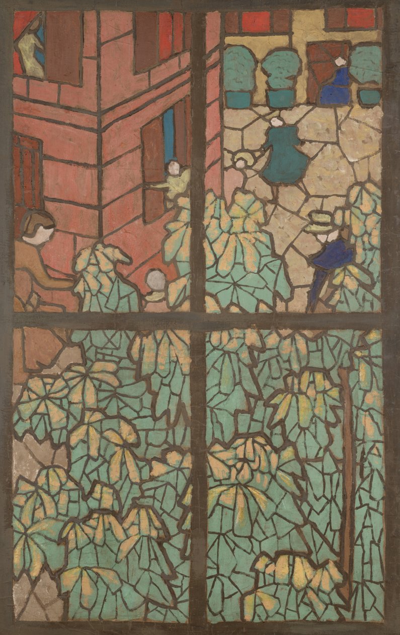 Kastanjetrær, en tegneserie for et Tiffany-farget glassvindu av Edouard Vuillard