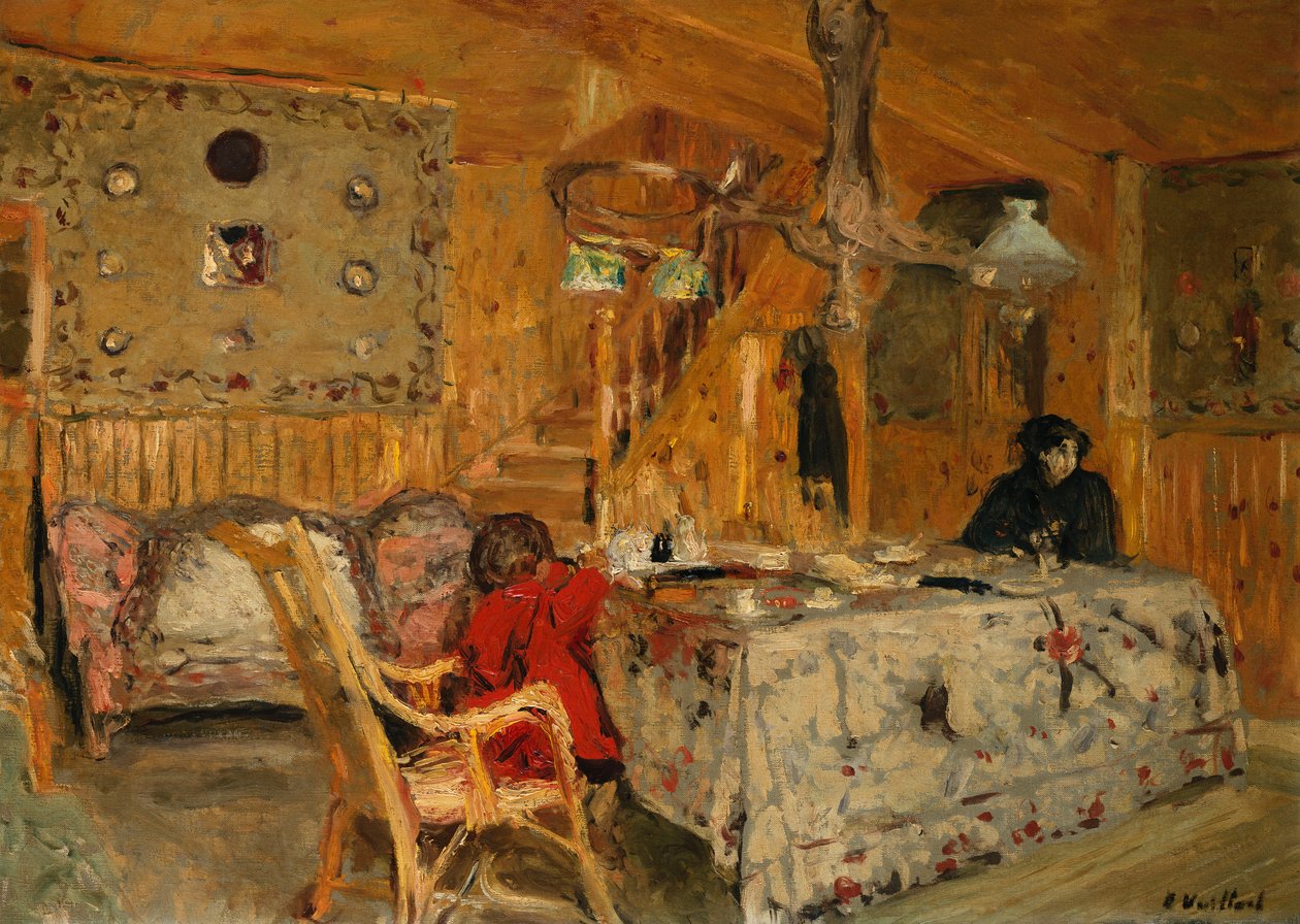Denise Natanson og Marcelle Aron i sommerhuset, Villerville, Normandie, ca. 1910 av Edouard Vuillard