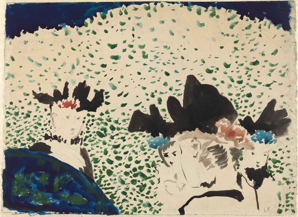 Fire damer med flotte hatter av Edouard Vuillard