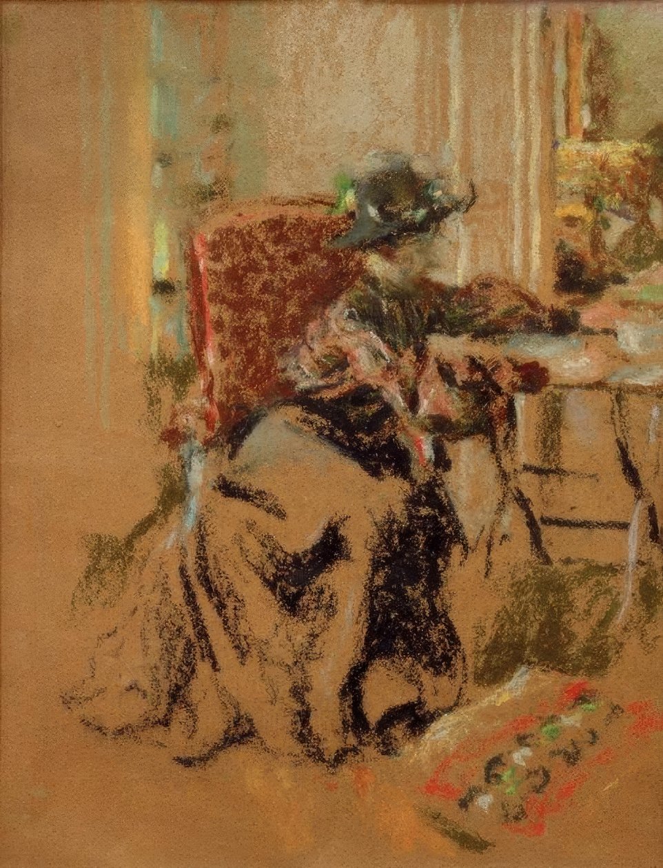 Kvinne i rommet eller besøkende av Edouard Vuillard