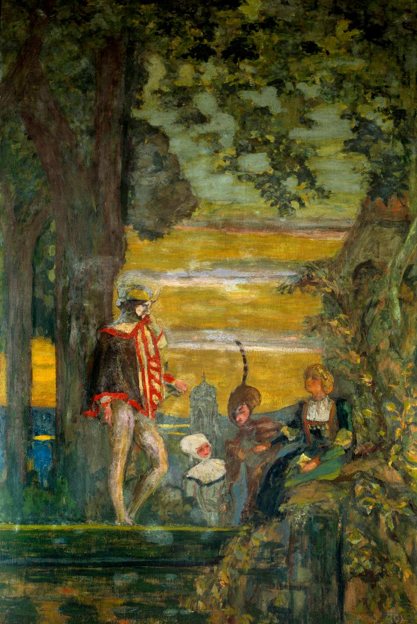 Griselidis Illustrasjon av historien av Charles Perrault, Paris fra 1900-tallet, Comedy of the Champs Elysees (olje på lerret) av Edouard Vuillard