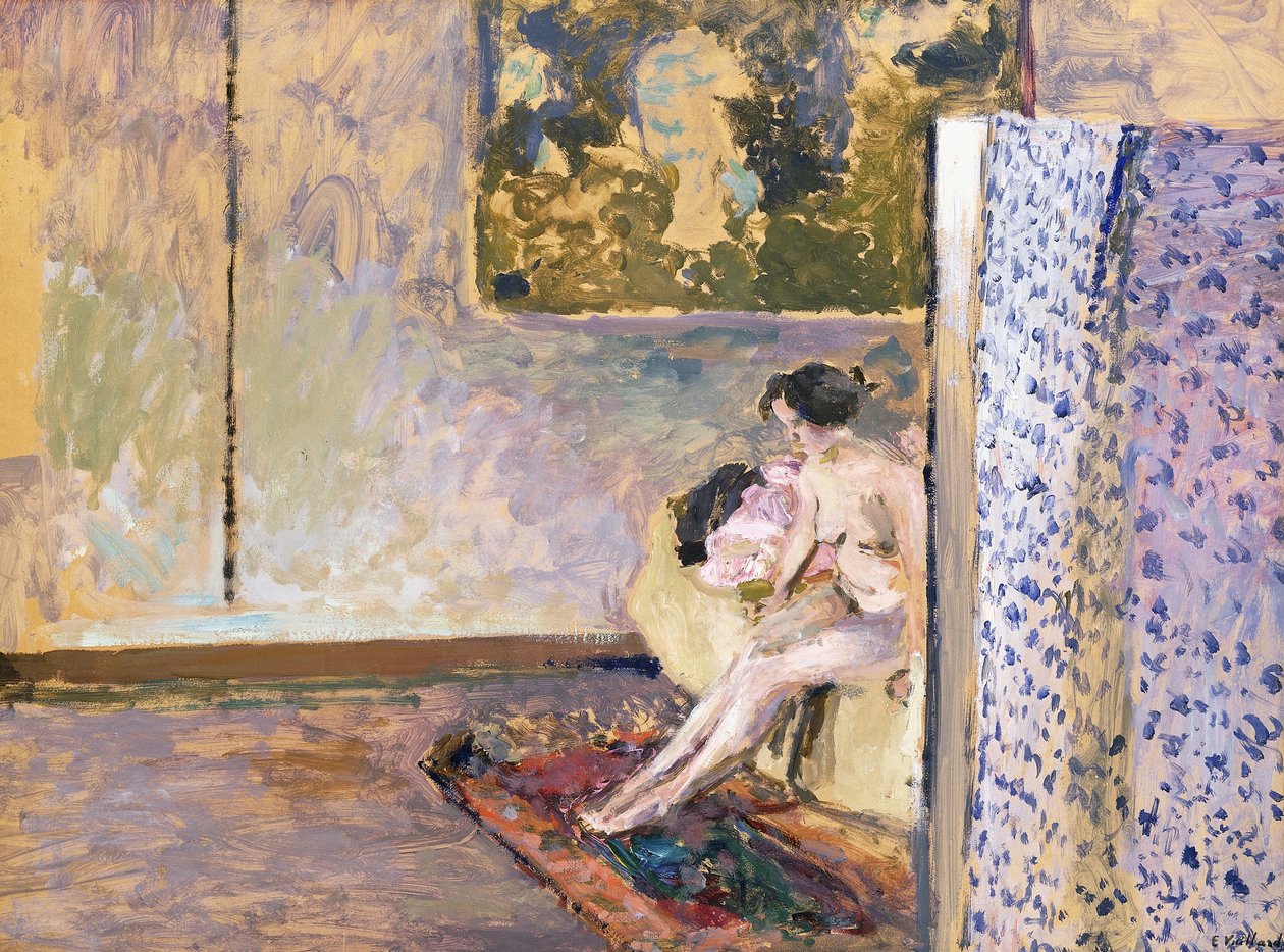 I Bonnards studio på 60 Rue de Douai: Nude by a Screen; I Bonnards studio, 60 Rue de Douai: Nu au Paravent, av Edouard Vuillard