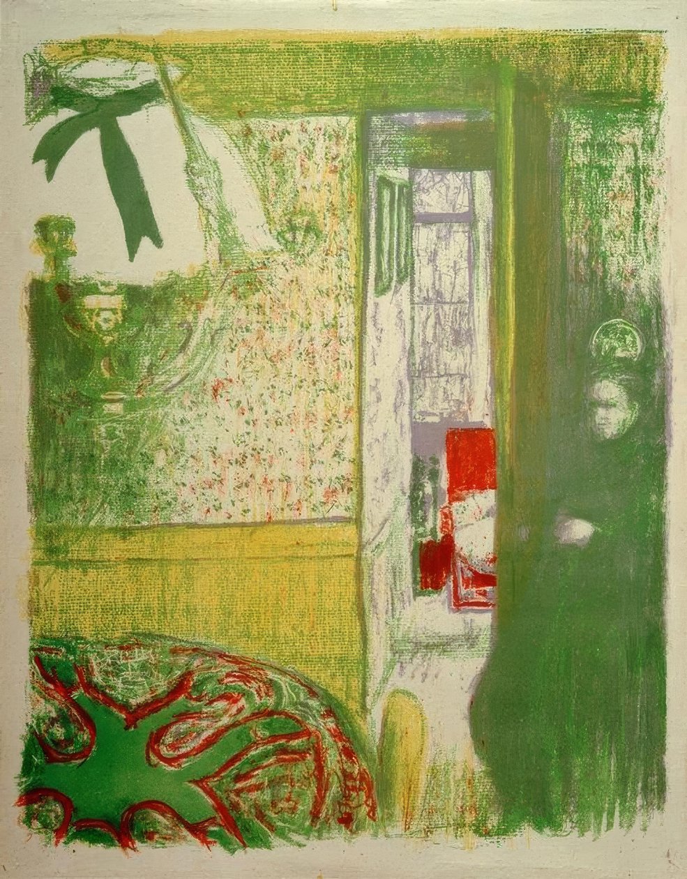 Interiør med hengende lampe av Edouard Vuillard