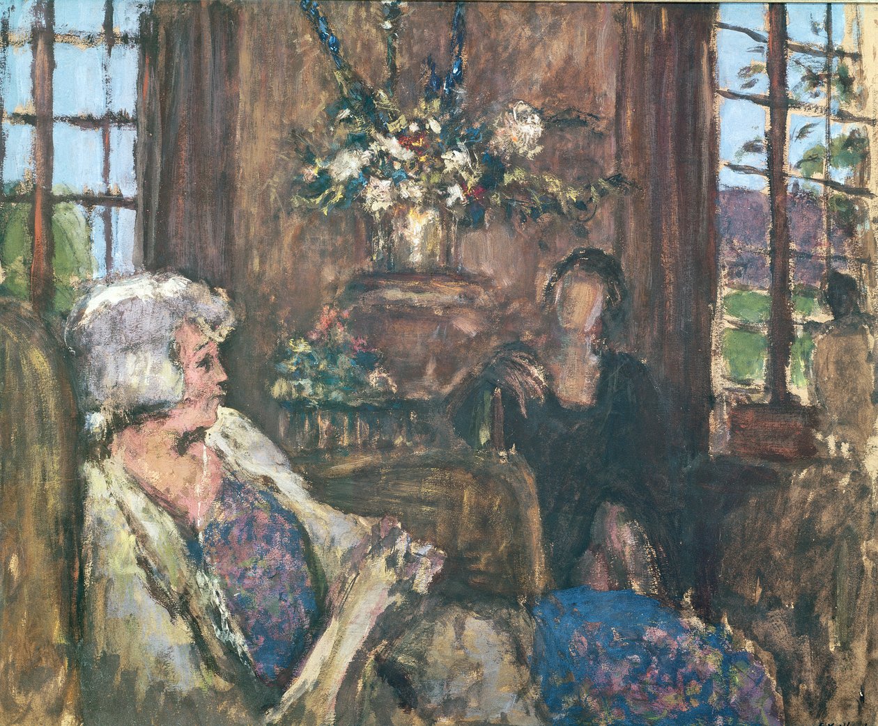 Interiør (gouache) av Edouard Vuillard