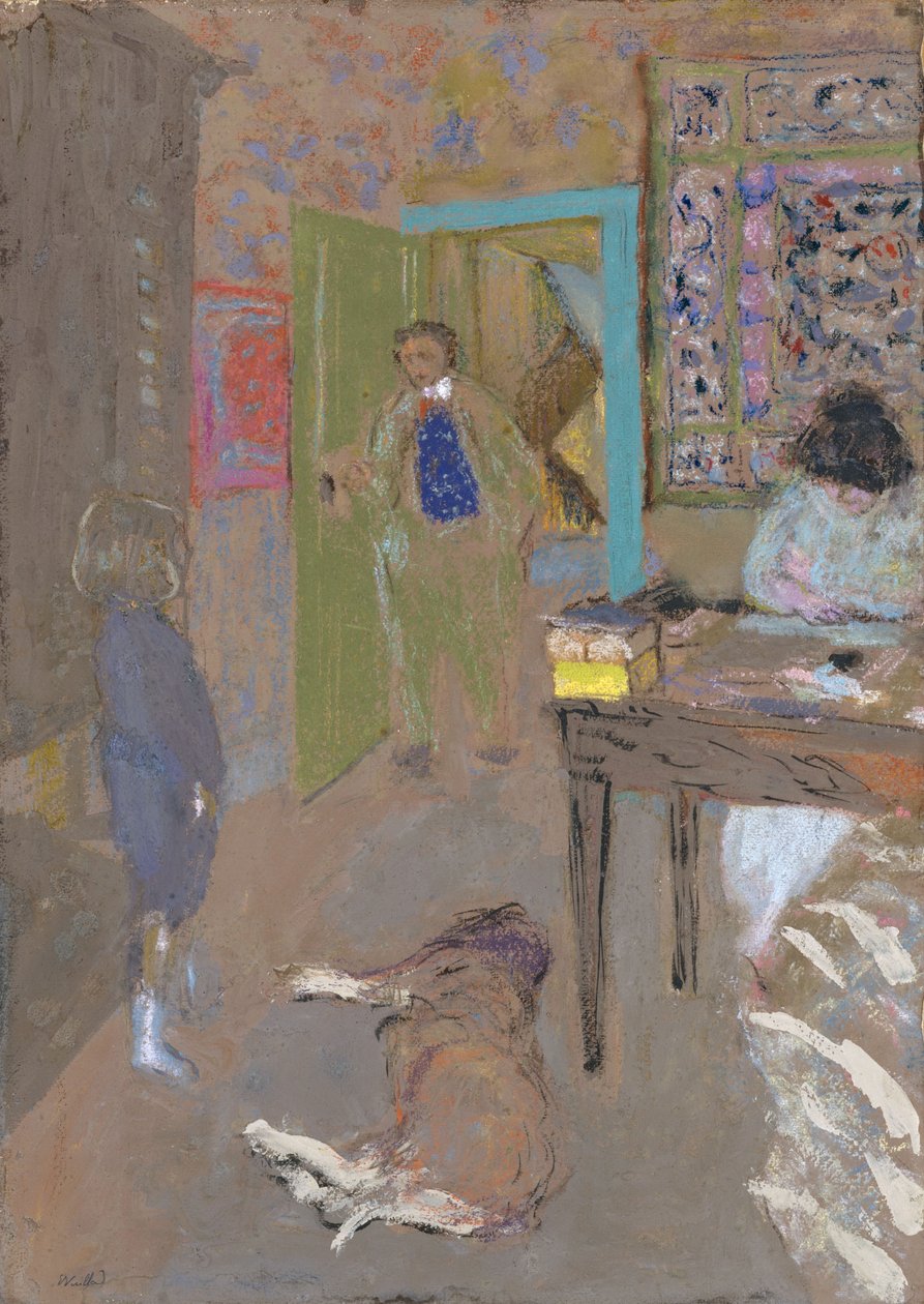 Interiør i Saint-Jacut, 1909 (pastell og gouache på papir) av Edouard Vuillard