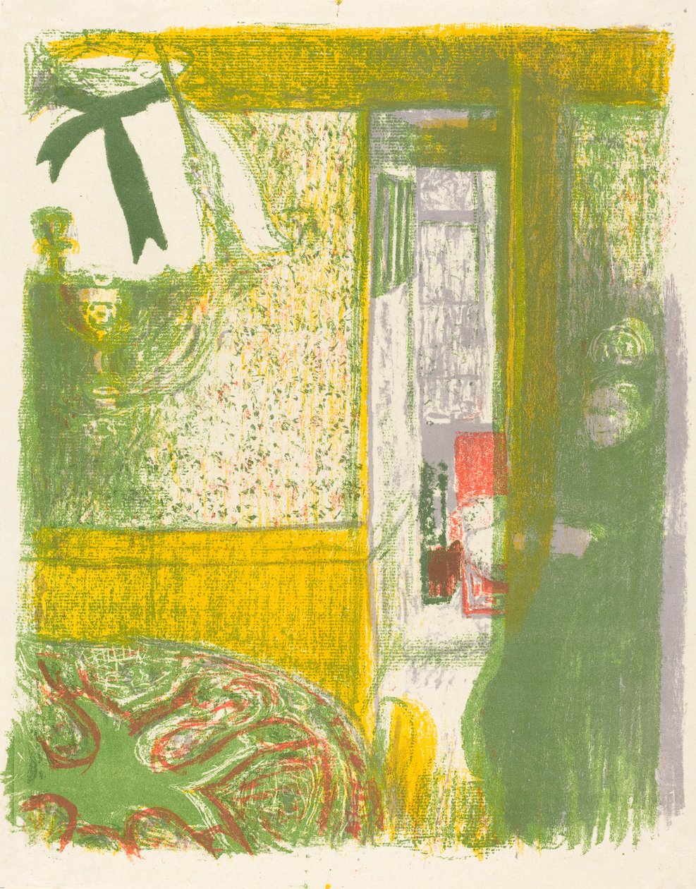 Interiør med hengende lampe (Interieur a la suspension) av Edouard Vuillard