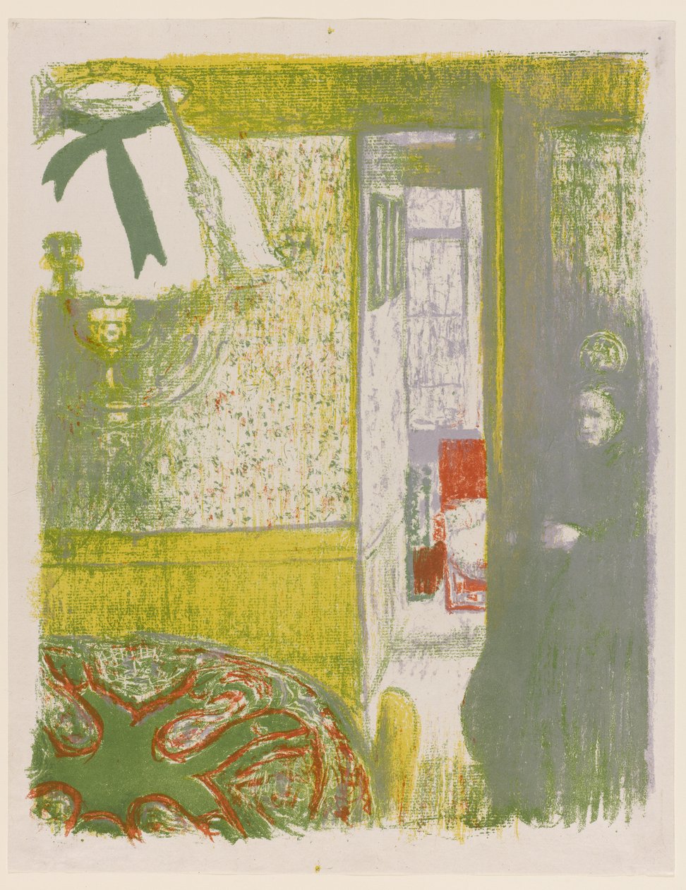 Interiør med hengende lampe, pl.4 fra Landscapes and Interiors, 1899 av Edouard Vuillard