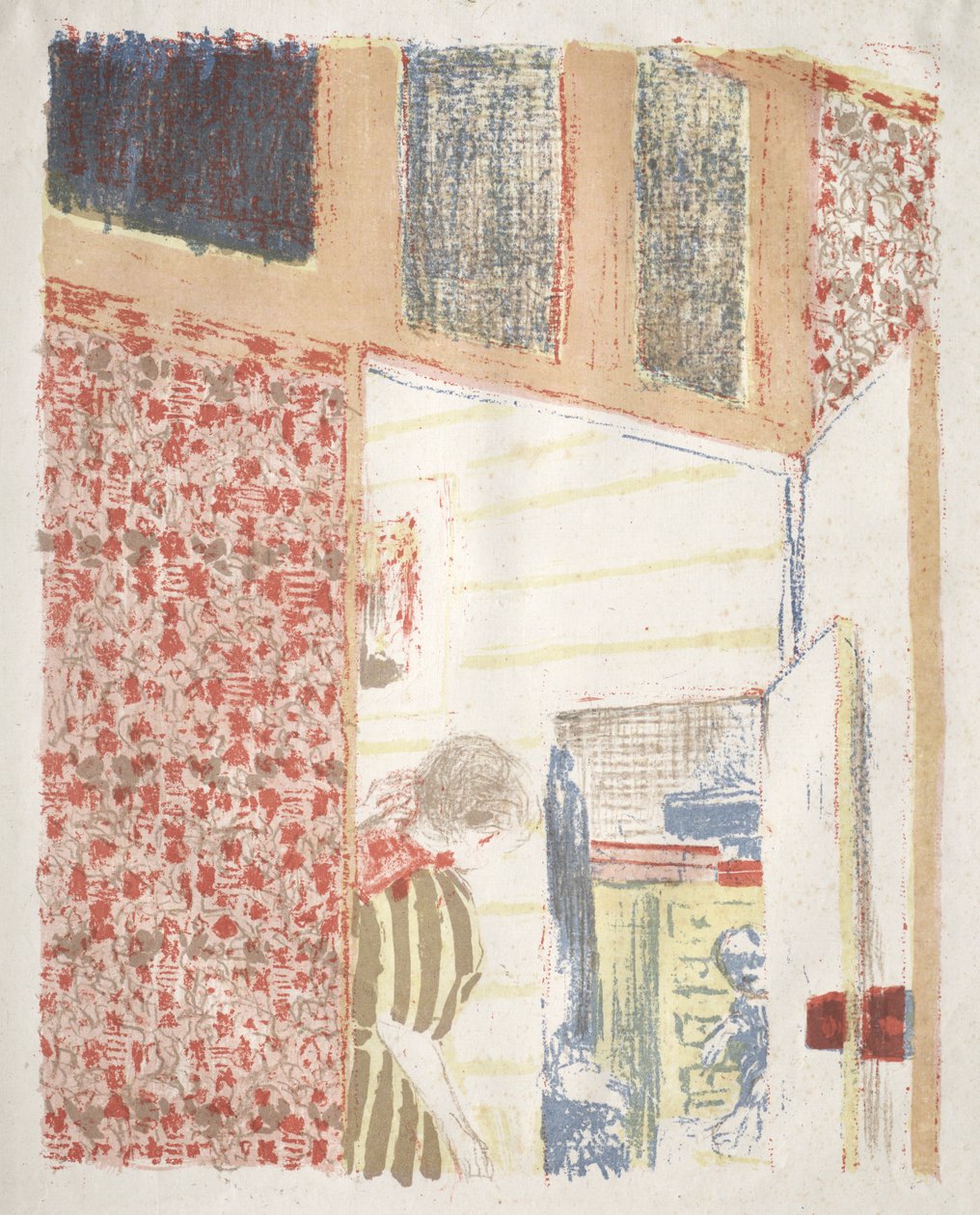 Interiør med rosa tapet III av Edouard Vuillard