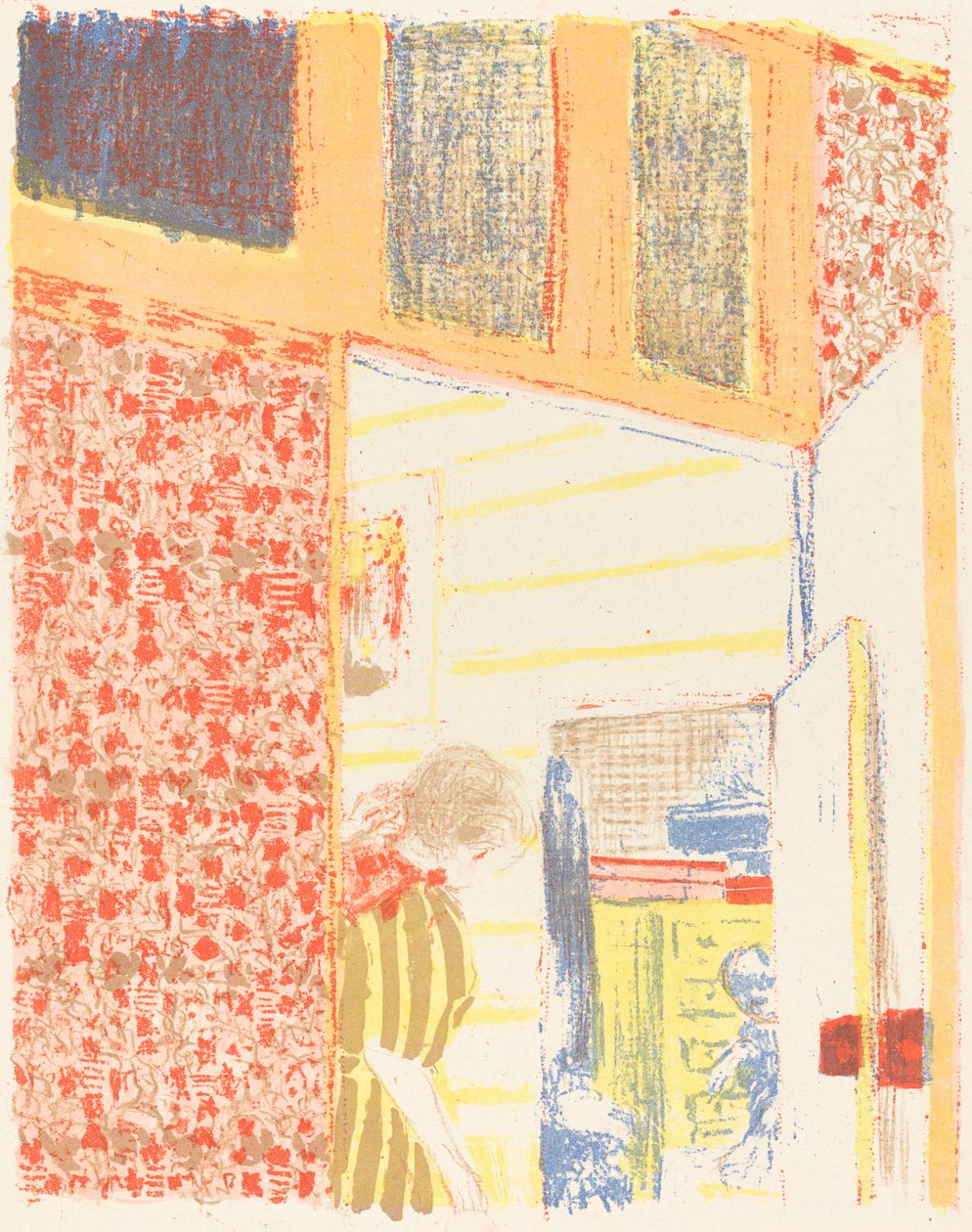 Interiør med rosa tapet II av Edouard Vuillard