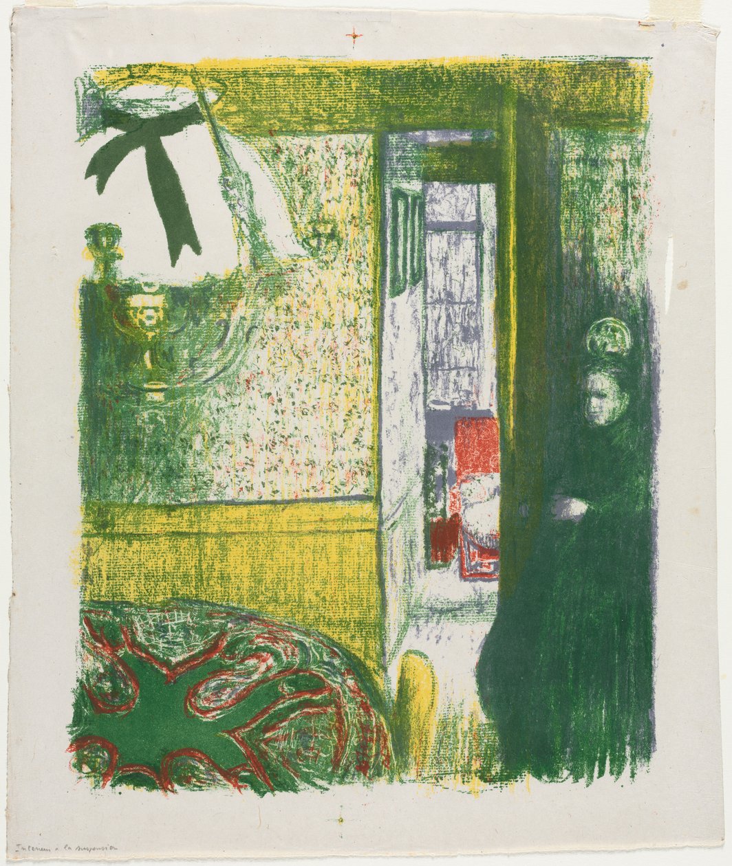 Interiør med hengende lampe av Edouard Vuillard
