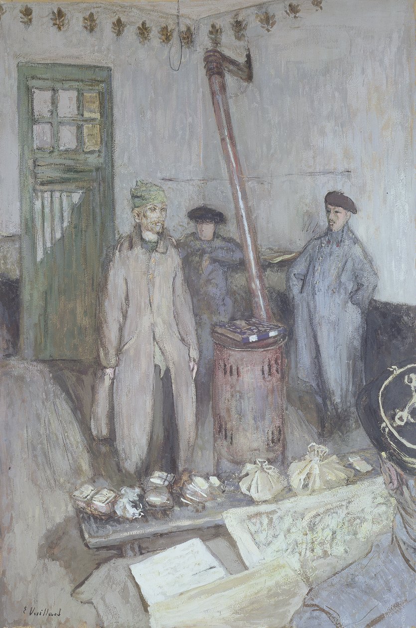 Avhør av en tysk fange av en fransk offiser, 1917 av Edouard Vuillard