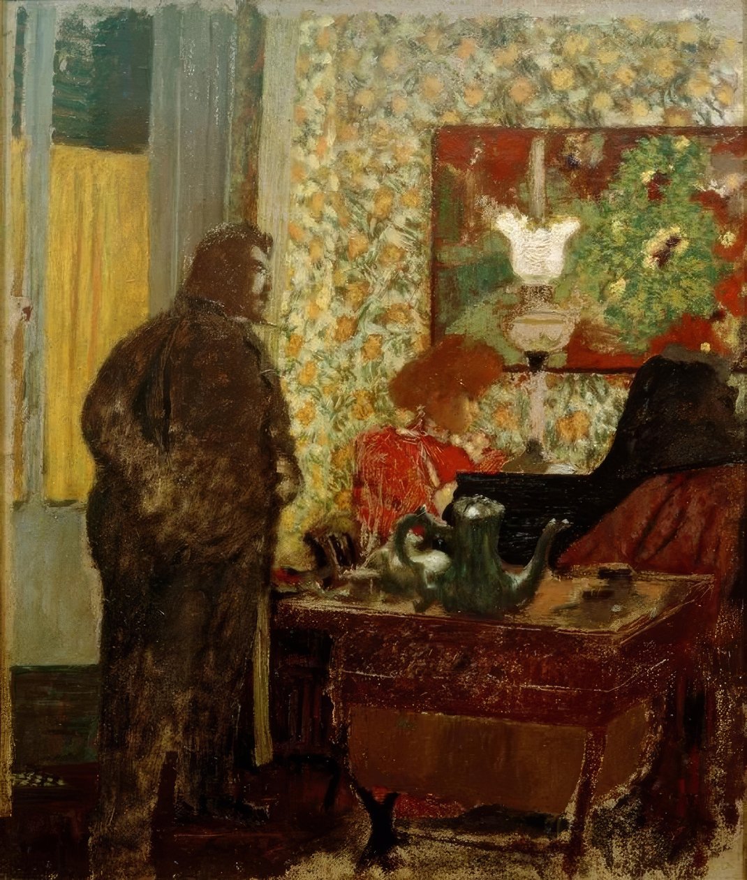 Interiør med Misia Natanson ved pianoet (Cipa lytter til Misia av Edouard Vuillard