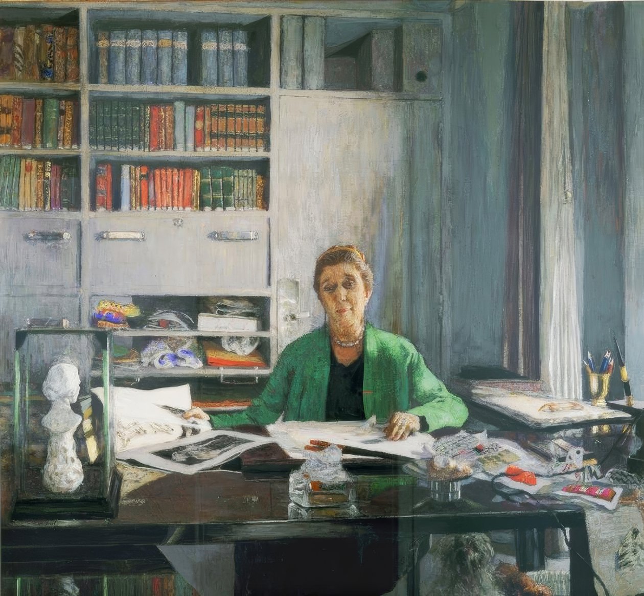 Jeanne Lanvin i studioet hennes, rue du Faubourg Saint-Honor av Edouard Vuillard