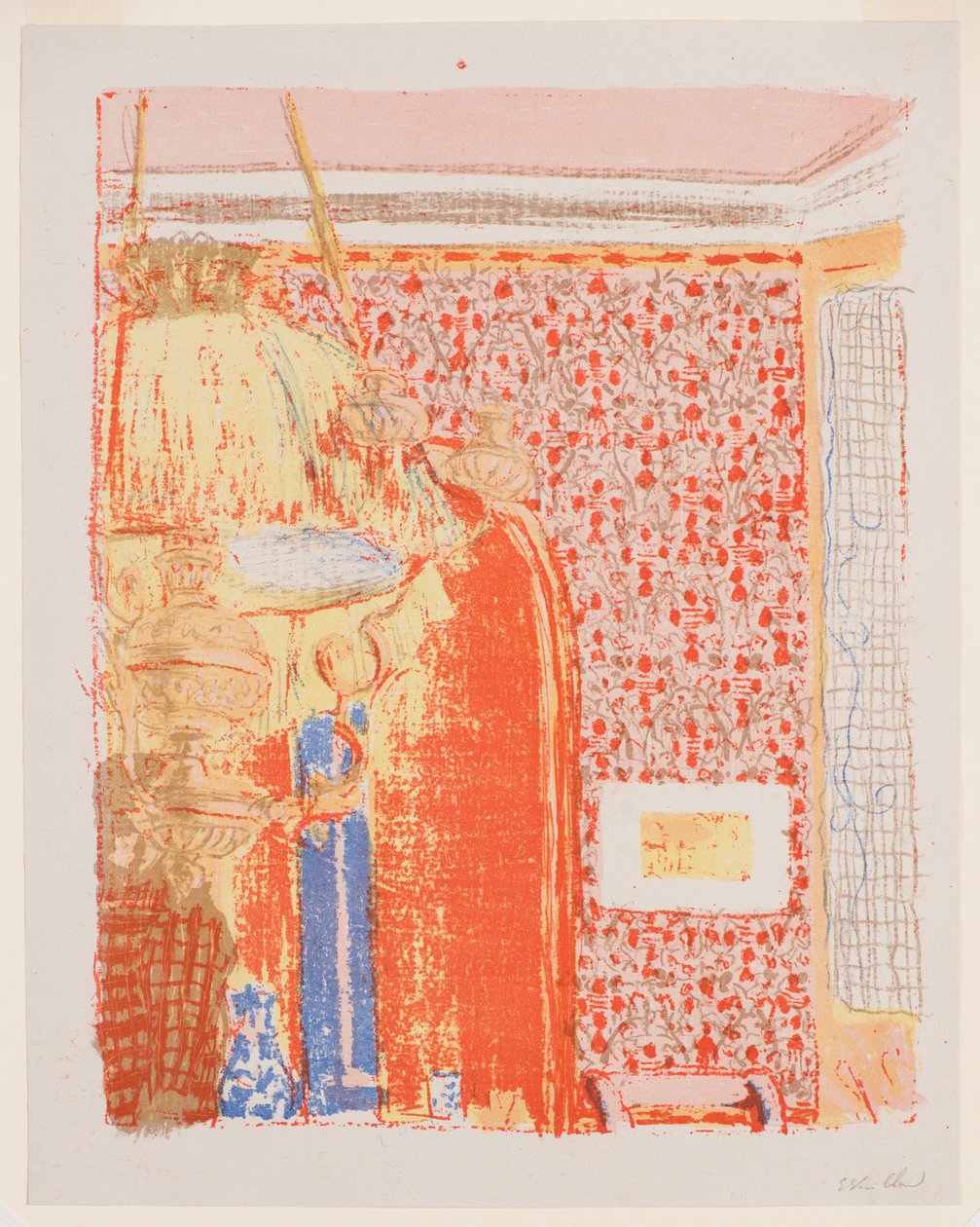 Landschaften und Innenräume: Innenraum mit rosa Tapete II av Edouard Vuillard