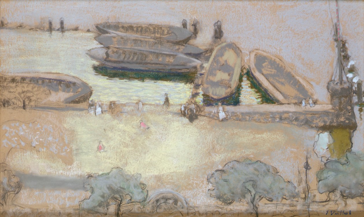 Loschplatz på Aussenalster, 1913 (pastell på kort) av Edouard Vuillard
