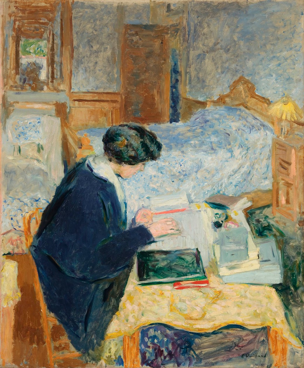 Lucy Hessel Reading - Vuillard, Edouard (1868-1940) - 1913 - Olje på lerret - 100,2x82,9 - Jewish Museum, New York av Edouard Vuillard