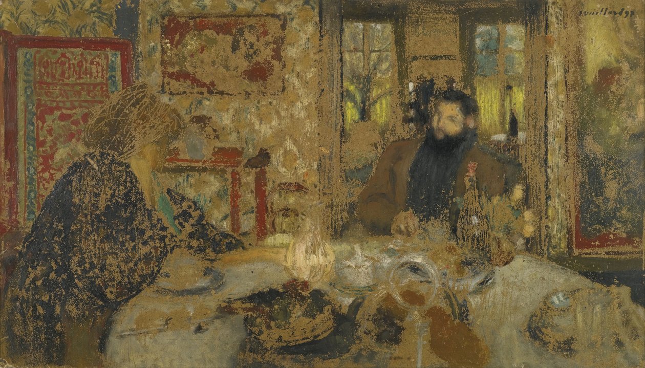 Lunsj. Misia og Cipa i Villeneuve, 1897 av Edouard Vuillard