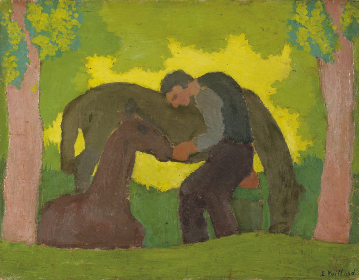 Mann med to hester, 1890 av Edouard Vuillard