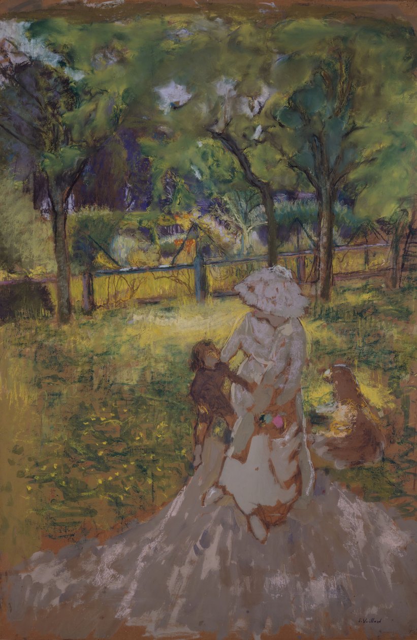 Mor og barn i morgenhagen i frukthagen, 1909-1911. av Edouard Vuillard