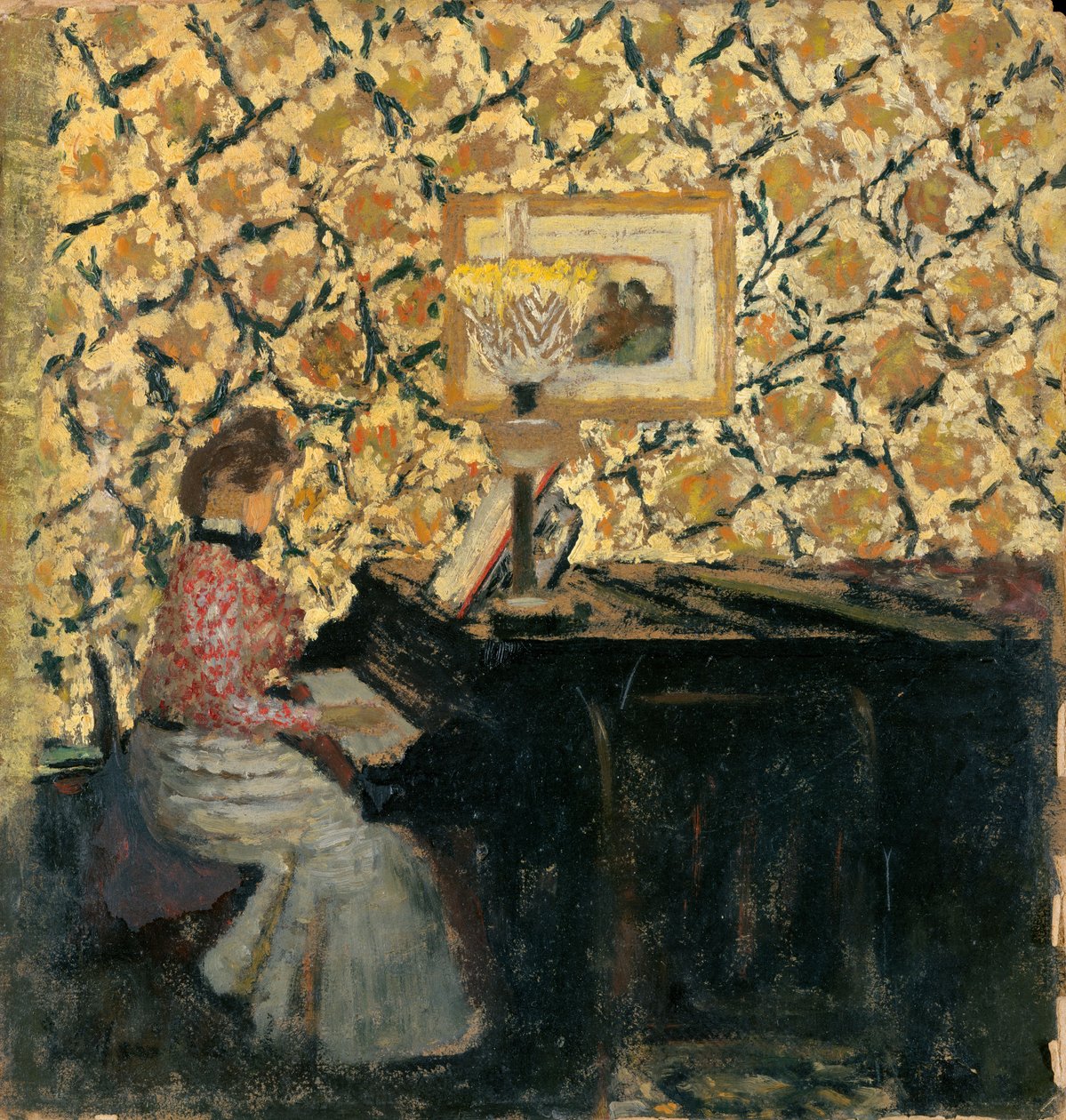 Misia at the Piano, 1895-96 (olje på papp) av Edouard Vuillard