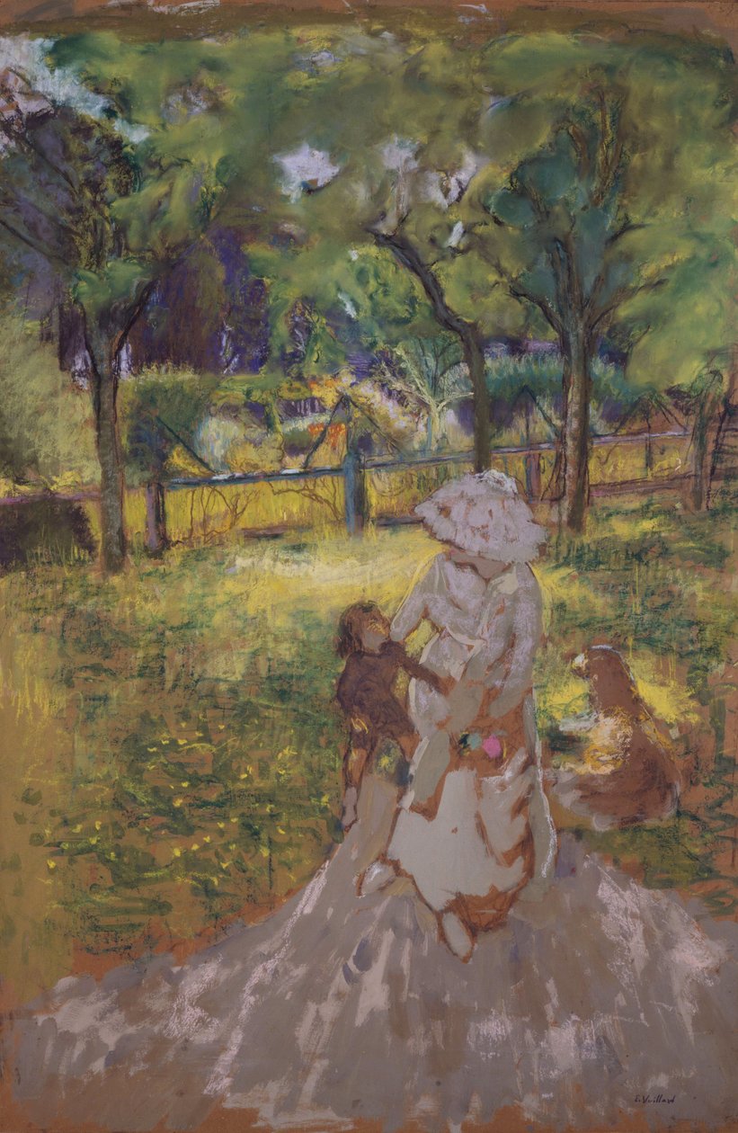 Mor og barn i hagen av Edouard Vuillard