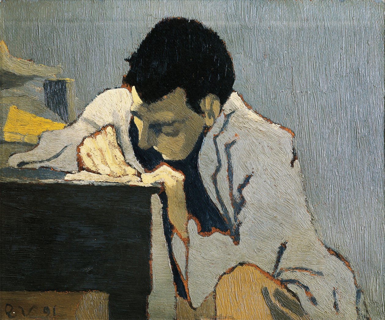 Portrett av Aurelien Lugne-Poe. Maleri av Edouard VUILLARD (1868-1940) av Edouard Vuillard