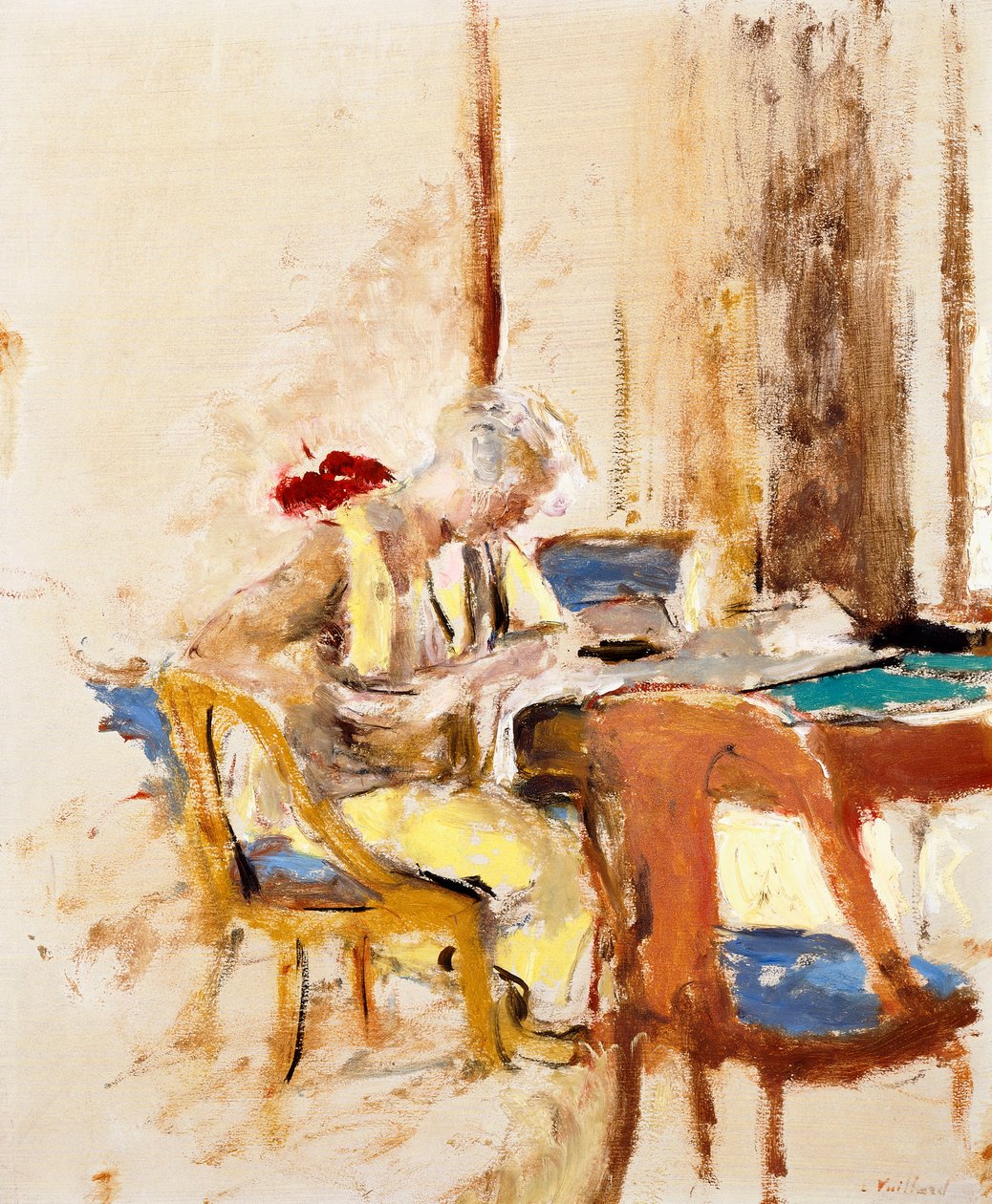Lesing i den lille salongen av Edouard Vuillard