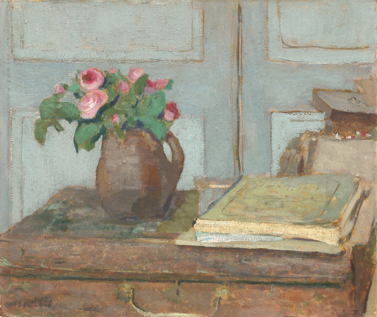 Kunstnerens malingsboks og moseroser, 1898. av Edouard Vuillard