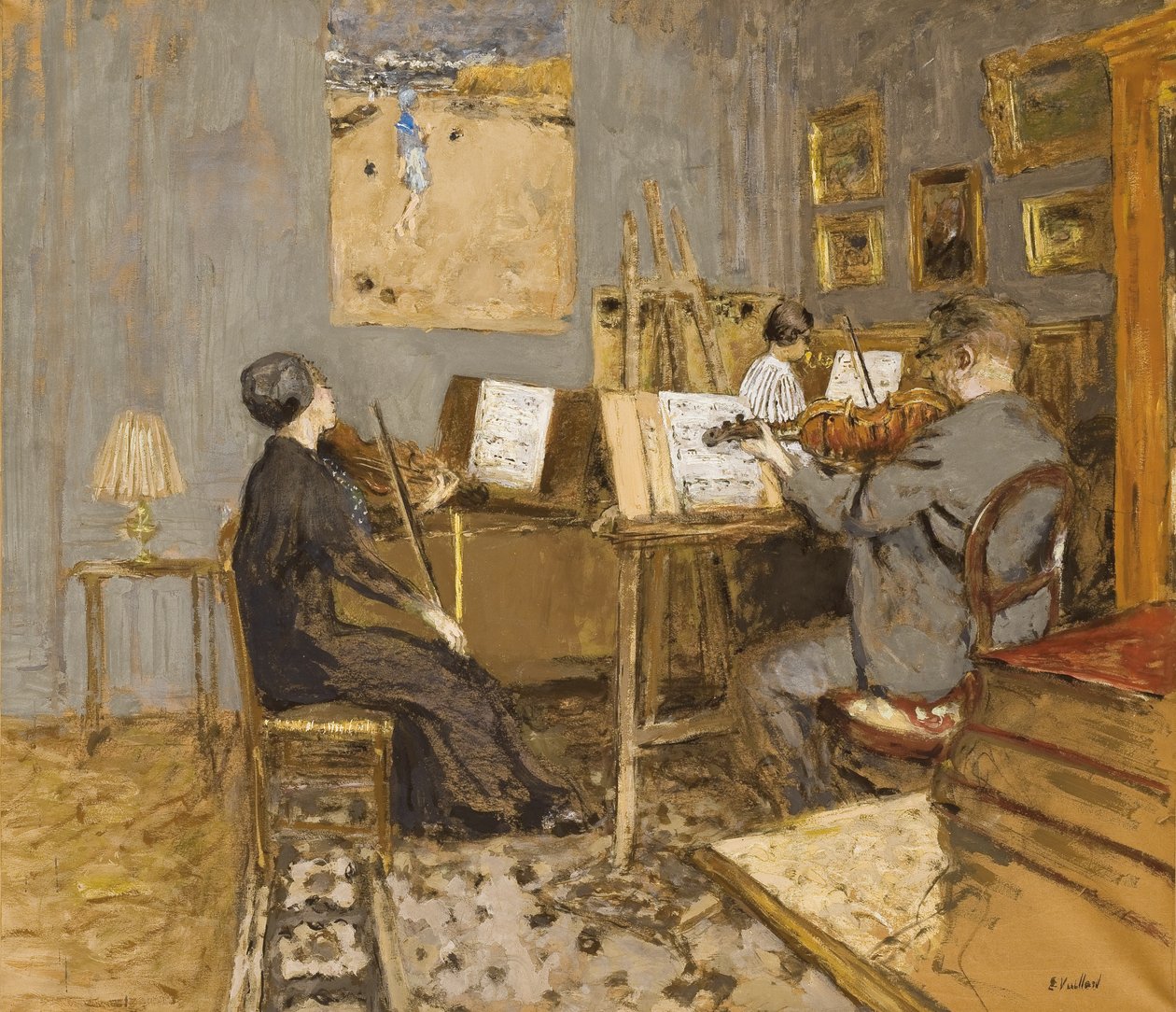 Morgenkonserten, Place Ventimiglia; Morgenkonserten, sted Ventimiglia, 1937-1938 av Edouard Vuillard