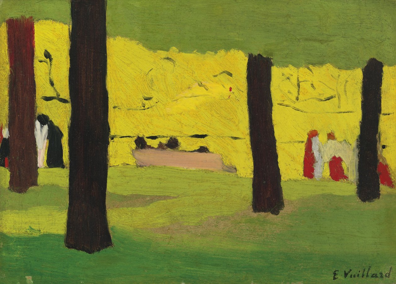 Den rosa benken, ca. 1890 av Edouard Vuillard