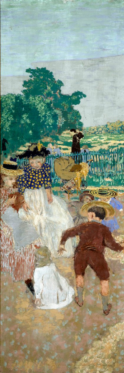 De offentlige hagene: Sykepleierne (til venstre) (detalj av triptyken) av Edouard Vuillard