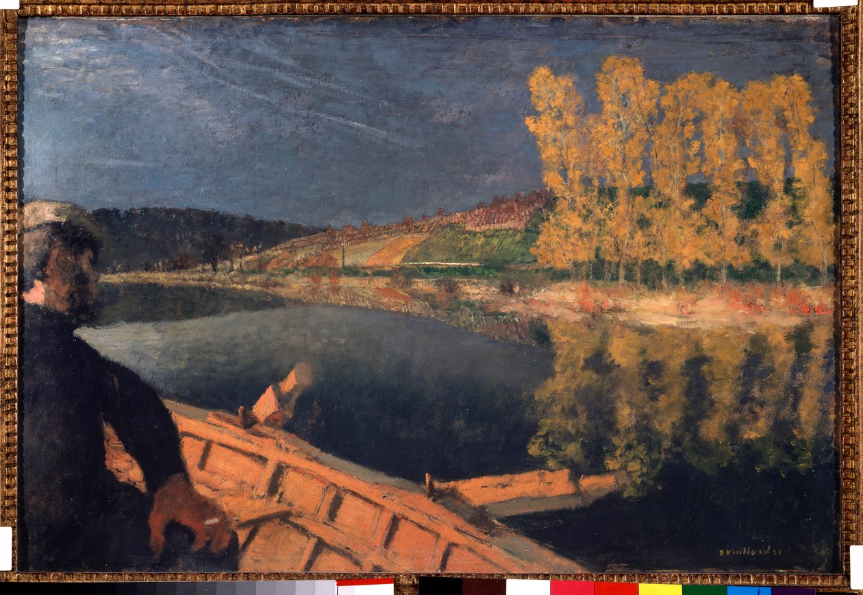 Smugleren. Cipa (Xavier Cyprien) Godebski (1874-1937) ved Yonne-elven av Edouard Vuillard