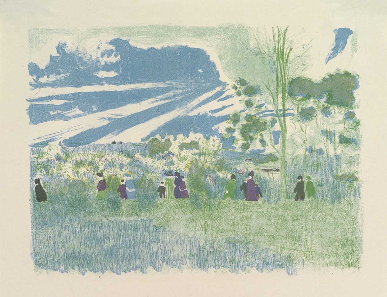 À Travers Champs (Across the Fields), fra serien Landscapes and Interiors av Edouard Vuillard
