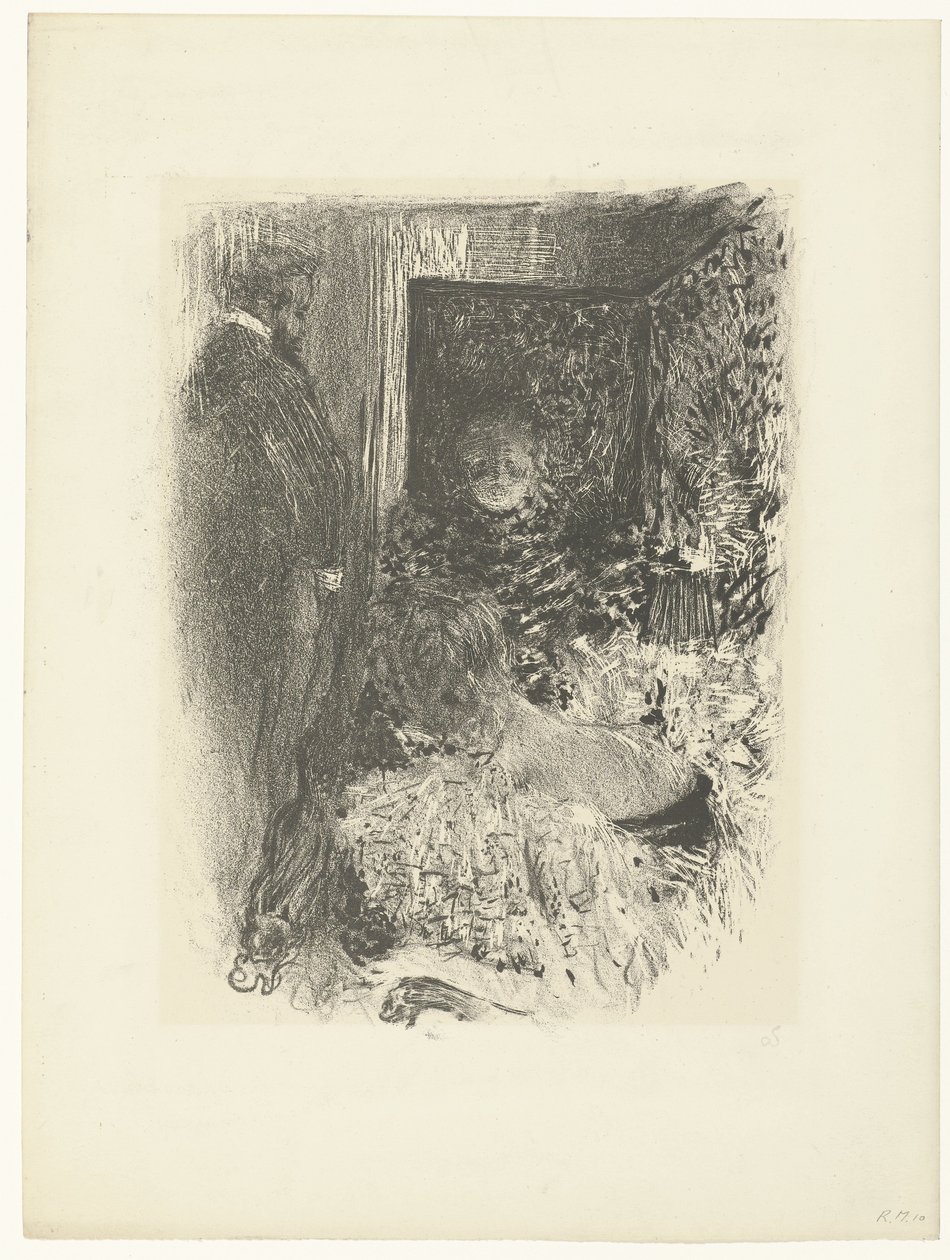 To kvinner og mann i opplyst interiør Fortrolighet av Edouard Vuillard