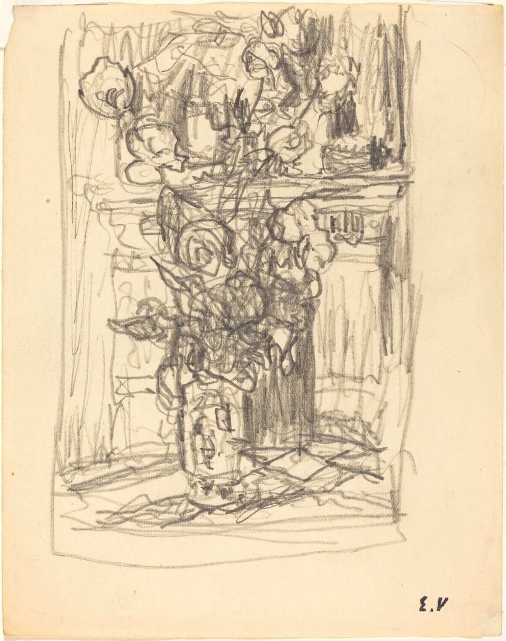 Vase med blomster av Edouard Vuillard