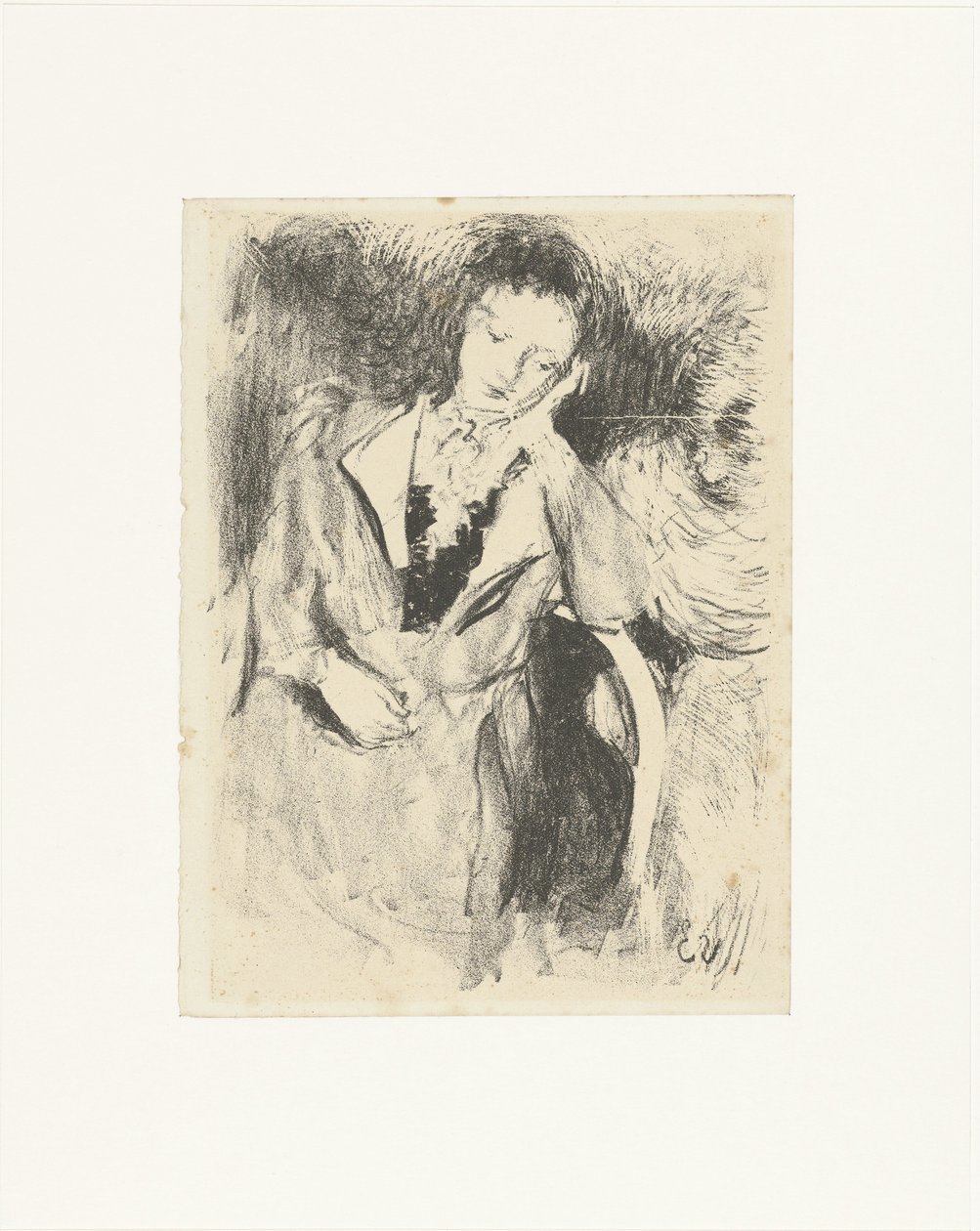 Kvinne sitter på en stol Jeune femme accoudée av Edouard Vuillard