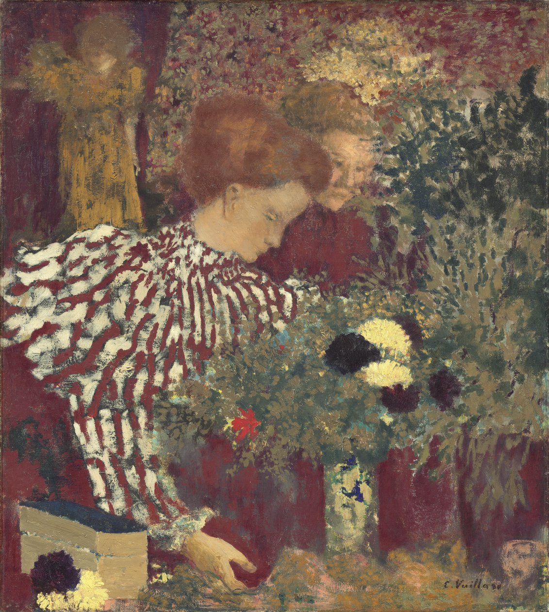 Kvinne i stripet kjole av Edouard Vuillard