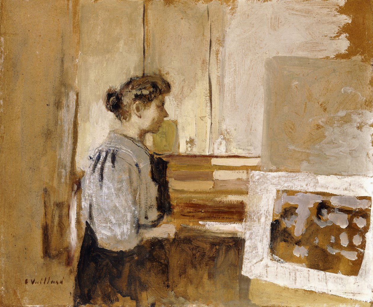 Kvinne i et studio, ca. 1915 av Edouard Vuillard