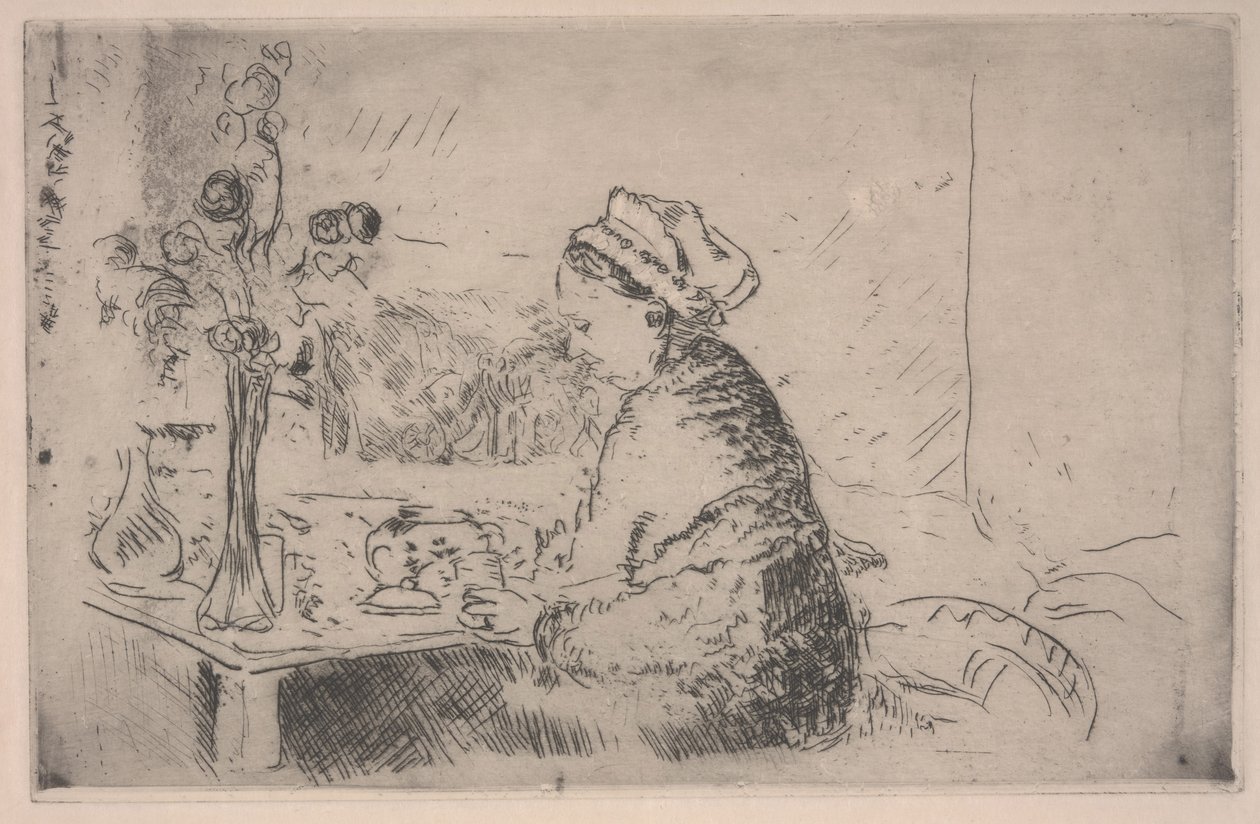Kvinne med en bukett, ca. 1924 (radering) av Edouard Vuillard