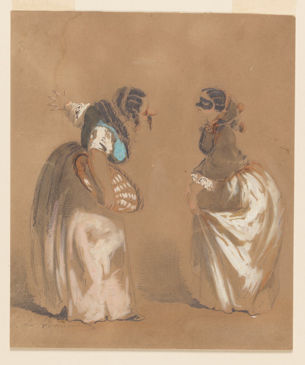 To maskerte damer bukker av Edouard de Beaumont