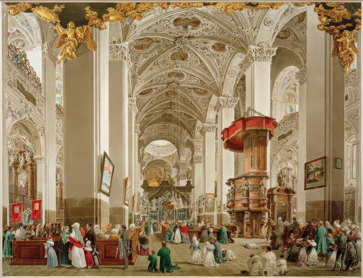 Interiøret i basilikaen Mariazell av Eduard Gurk